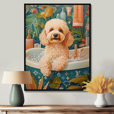 Poodle Dog Bath Time Bubbles I - Dog Wall Decor