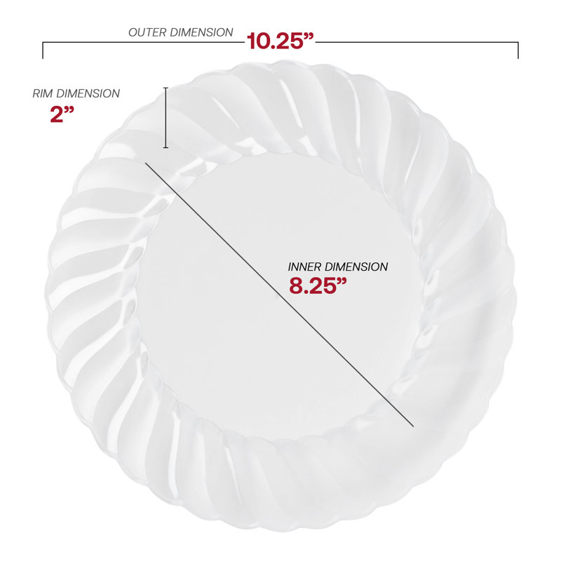 Assiettes en plastique transparent (10,25 po)