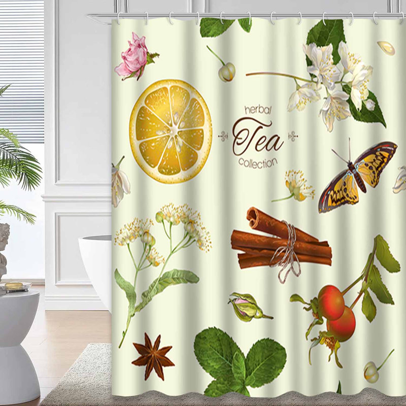 Rideau de douche vert imperméable, rideaux de douche pour la salle de bain avec 12 crochets, 72" L x 84" W