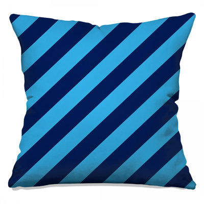 Coussins décoratifs bleus à rayures diagonales
