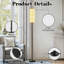 Lampe sur pied à carreaux vichy blanc et blanc moderne à intensité variable avec télécommande et pédale avec abat-jour et abat-jour pour le bureau