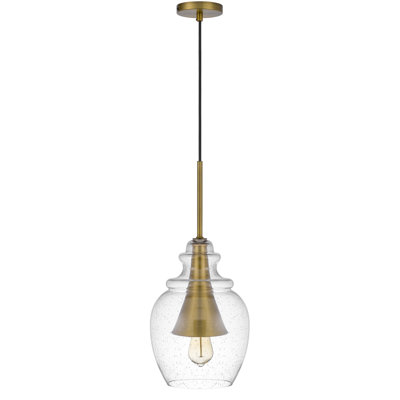 1 - Light Antique Brass Shaded Pendant