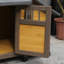 Niche pour chien isolée en bois massif de 50 po pour petits chiens, chenil d'extérieur avec porte verrouillable, rideau thermique amovible et fenêtre ventilée