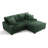3 - Piece Upholstered Green Faux Rabbit Fur Flannel Modular Sectional Sofa with Throw Pillows & Removable Ottomans-2100778611