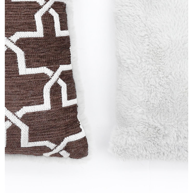 Alaina Geometric Pet Bed, Chocolate