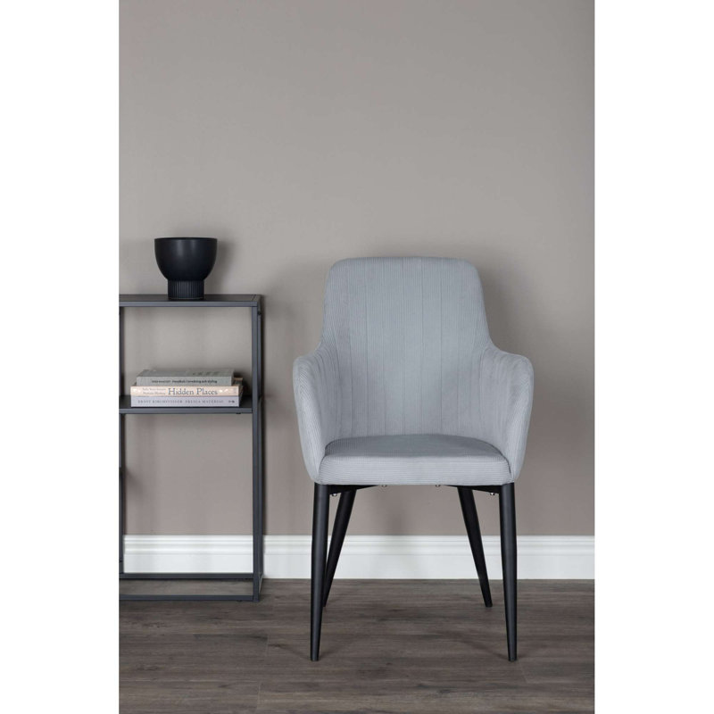 Upholstered Dining Chair, Grey, Black