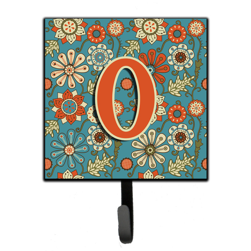 Porte-laisse rétro et crochet mural fleurs, O