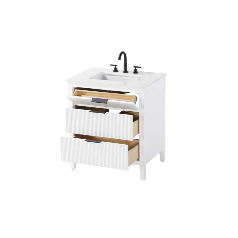 Meuble-lavabo simple 30 po blanc, Blanc, 30"