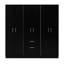 Armoire à six portes, chambre, noir / blanc