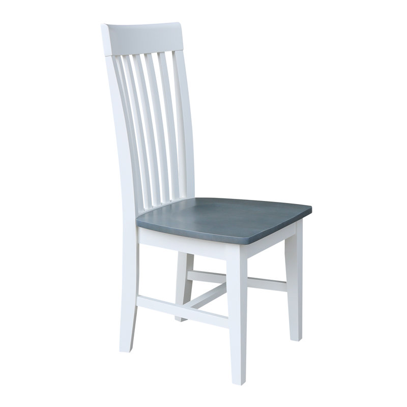 Sardinia Solid Wood Dining Chair, White / Heather Gray