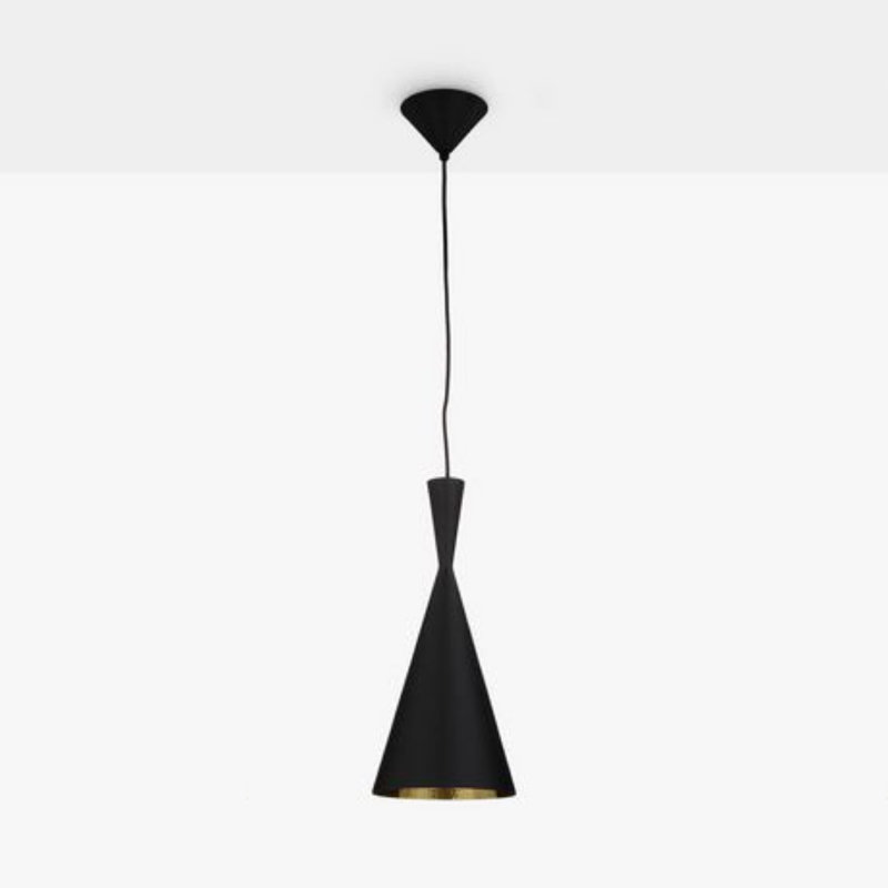 Luminaire suspendu simple noir et or