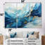 Liquide bleu et or tempête océanique - formes abstraites, ensemble d'art mural-107767932-107767933