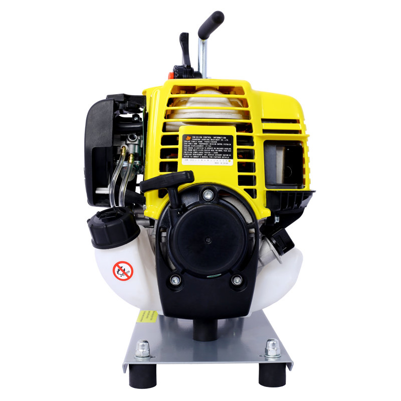 Pompe à eau à essence 4 temps 38CC avec orifice de 1,5 pouce, boîtier en aluminium jaune