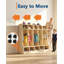 Transitional Kids Storage Bench with 10 Cubbies & Hooks, Mobile Organizer for Entryway, Classroom & Playroom