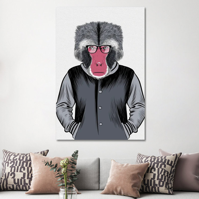 Ape School 1 Piece Wrapped Canvas Painting, 152.5 cm H x 101.5 cm W