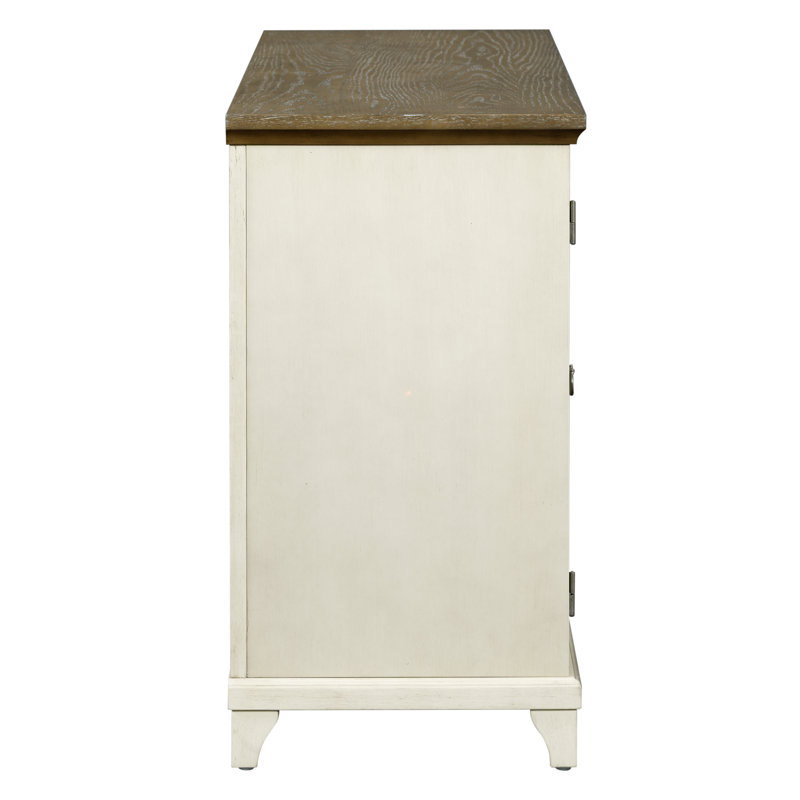 Armoire à quatre portes Beth, Oak/Cream