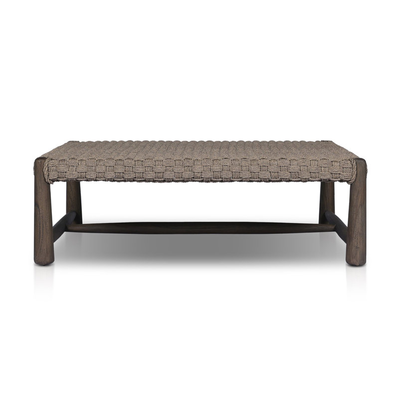 Savio Outdoor Coffee Table, Dark Textured Woven