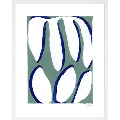 Fareham "Contemporary Blues 2" by Andrea Stokes Matted Framed Acrylic Painting Print with Mounting Hardware 