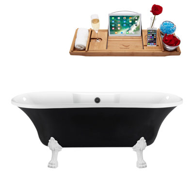 68'' x 33.9'' Freestanding Soaking Acrylic Bathtub