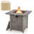 Rectangle Metal, Stainless Steel Propane Smokeless Fire Pit Table with Hidden Fuel Tank-528224114-528224115