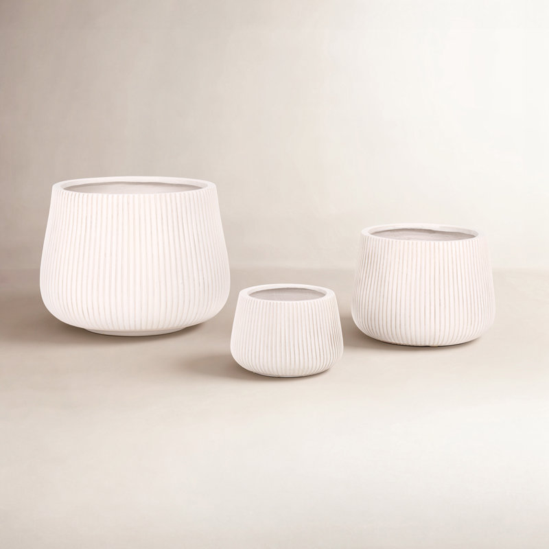 Ensemble de 3 pots à fleurs Sara, Beige