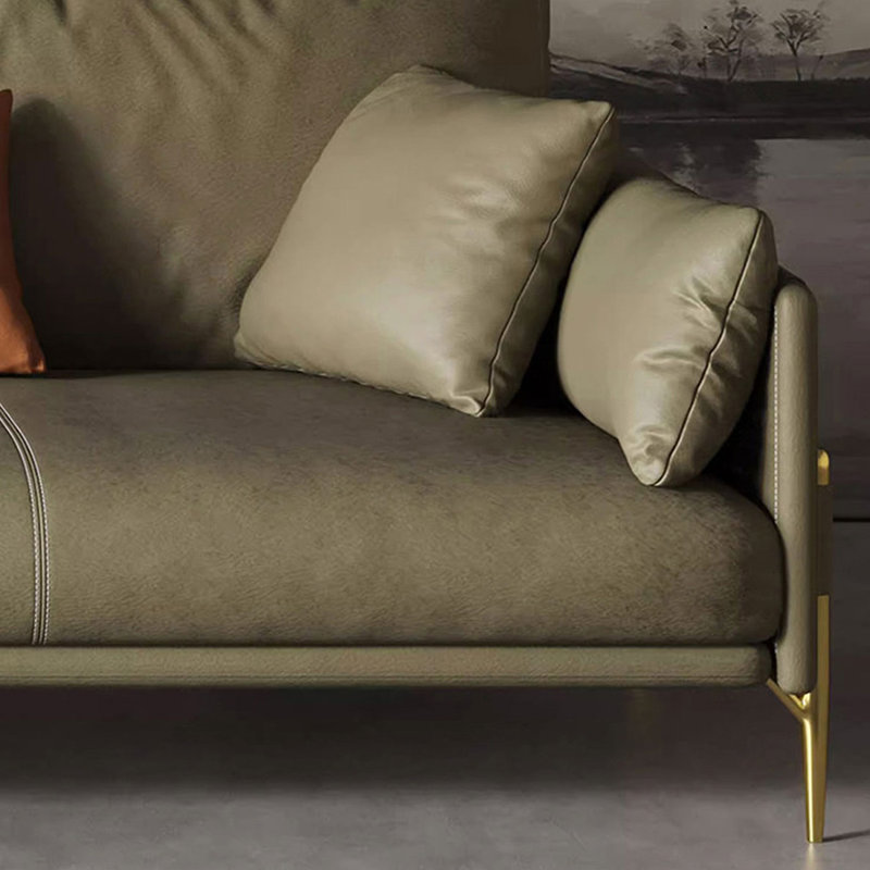 Causeuse-coussin standard en cuir véritable vert