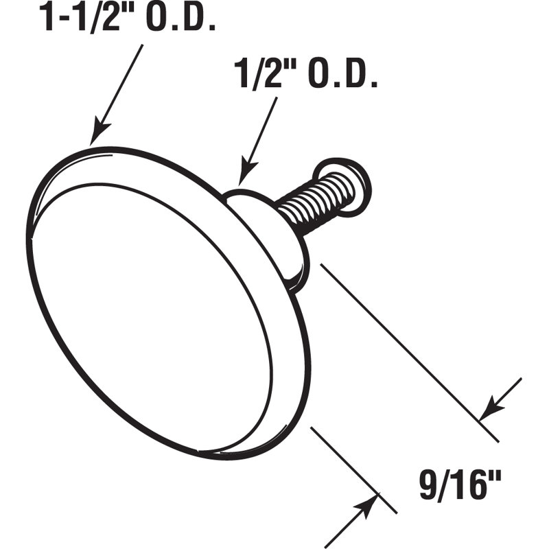 Boutons d'armoire ronds Prime-Line, diamètre de 1-1 / 2 po, construction moulée sous pression, chrome