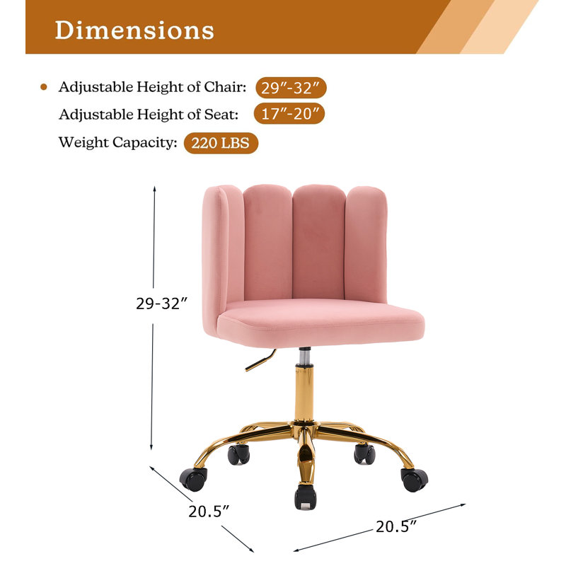 Chaise de coiffeuse avec dossier Venilale, Rose
