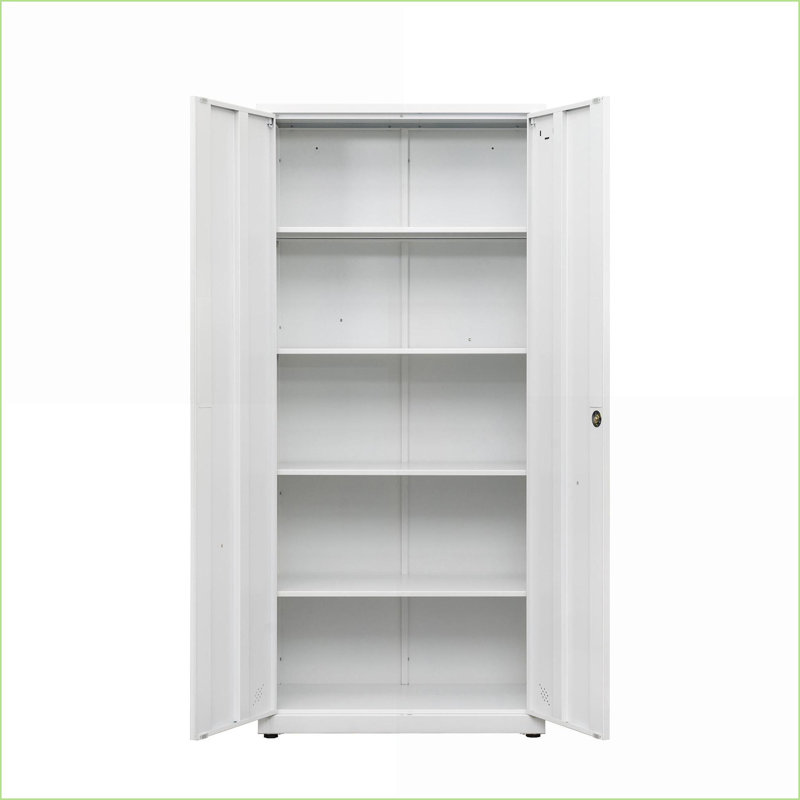 Cabinets with Adjustable Shelves &amp; Lockable Doors | Off-White Steel | Home/Office, White