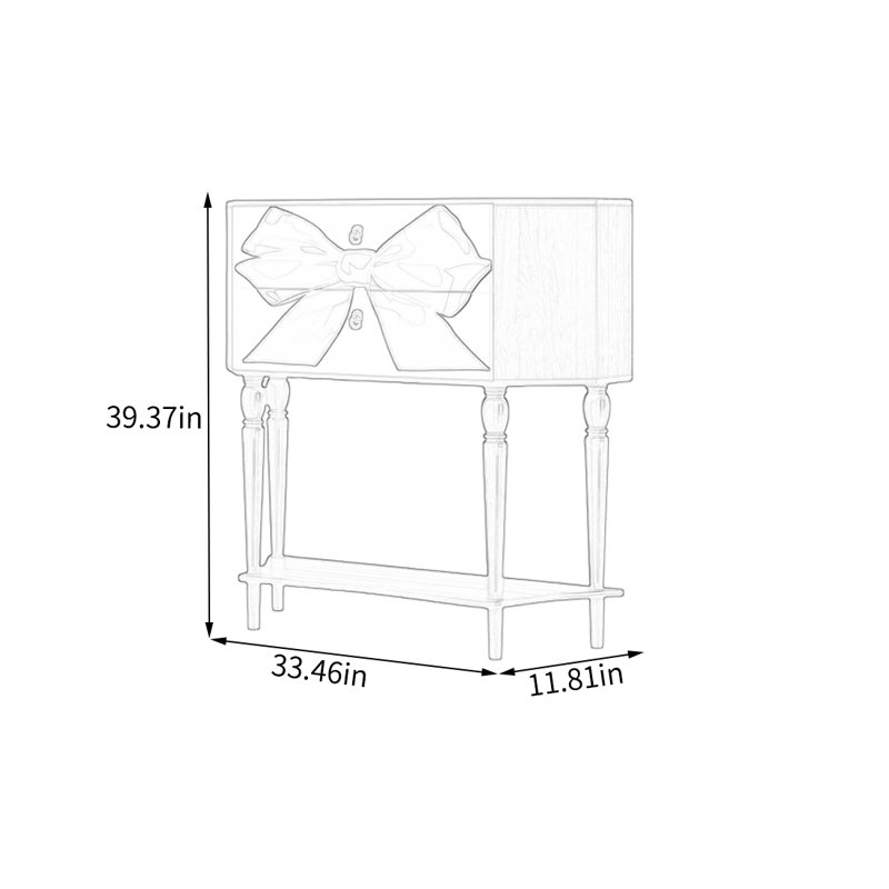 Armoire de rangement en pin massif avec deux tiroirs, Noyer