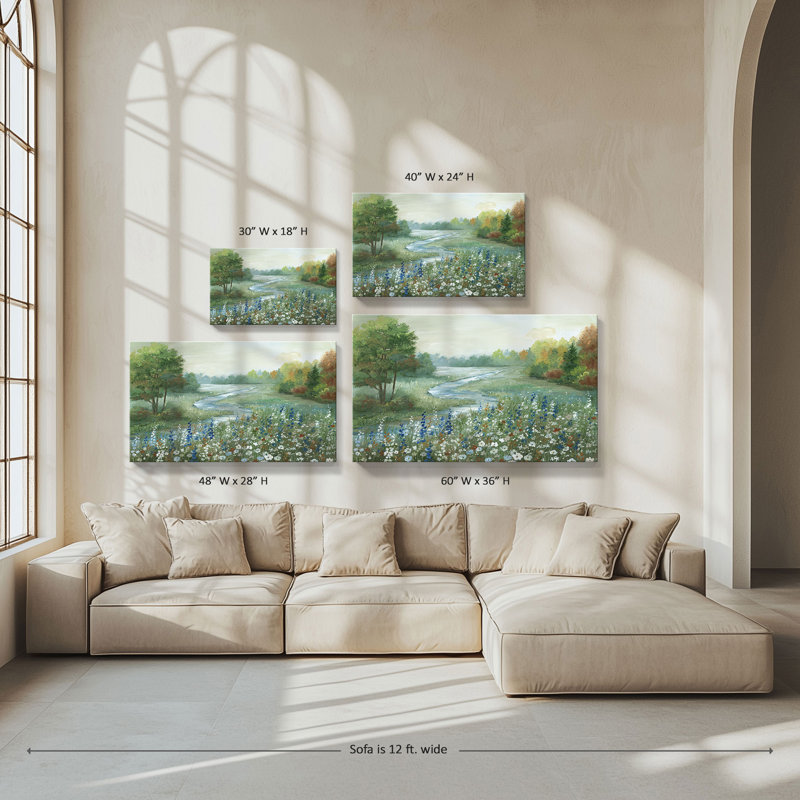 "Méandre" par Nan, reproduction sur toile, H 28 po x l 48 po x P 1,5 po