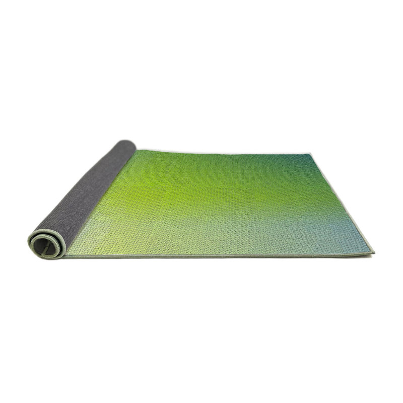 Tapis vert/gris à motifs, Rond 8 pi
