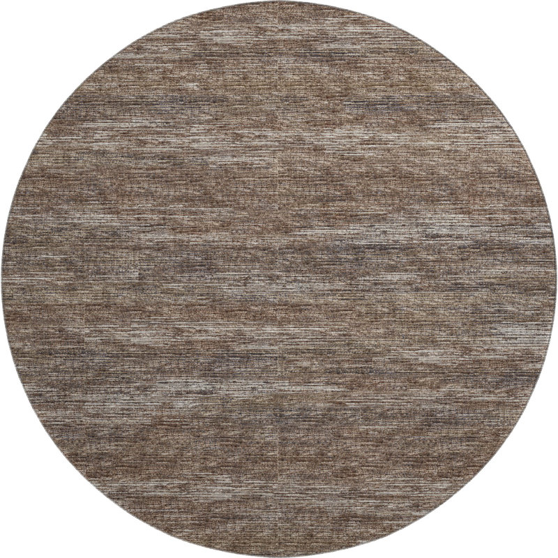 Tapis brun lavable à la machine de qualité supérieure Mayfield, Rond 8 pi