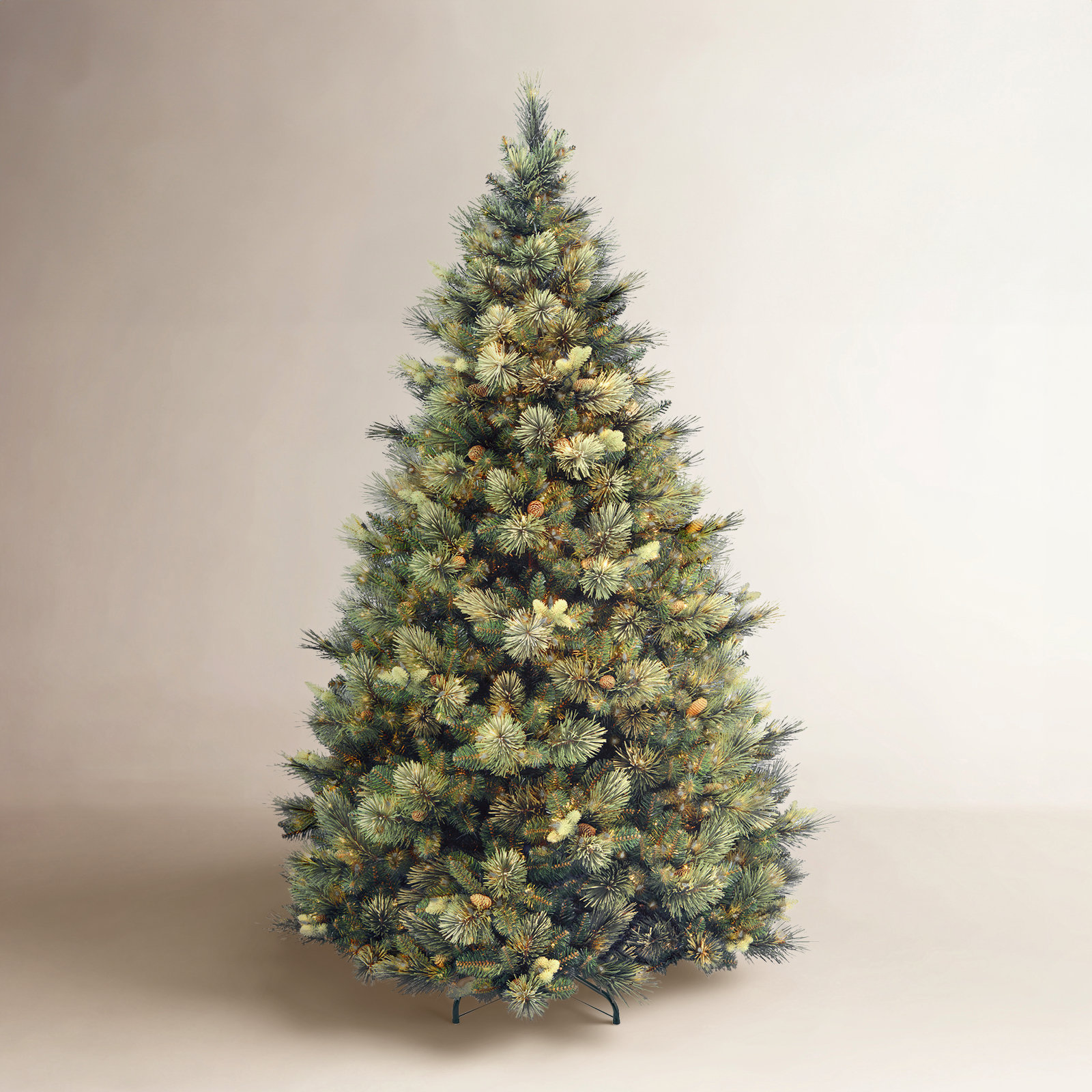 The Holiday Aisle® Carolina Pine Tree with Clear Lights, 7.5' H