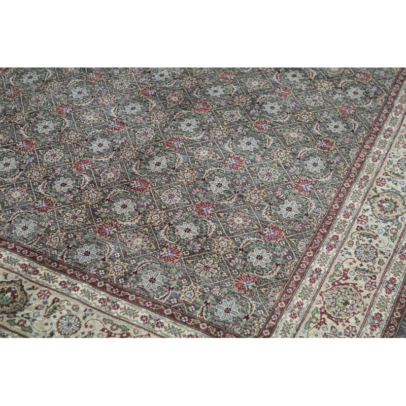 Tapis brun / beige / bleu noué à la main de haute qualité Manchuria