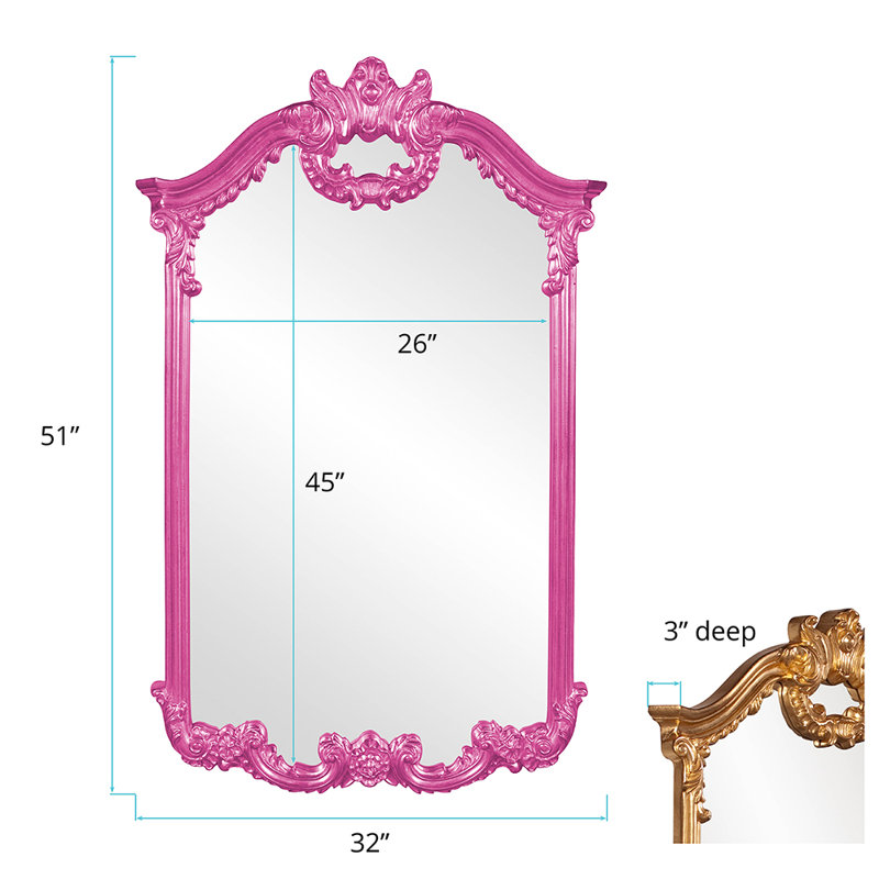 Wycombe Arch Mirror, Hot Pink