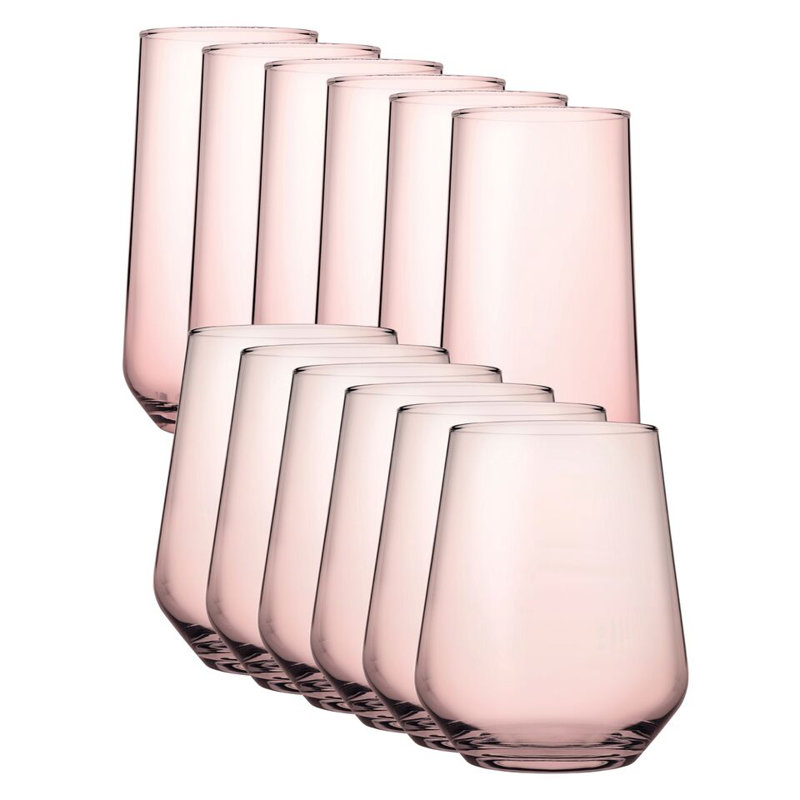 Audreyonna 470ml & 425ml Glass Set, Pink