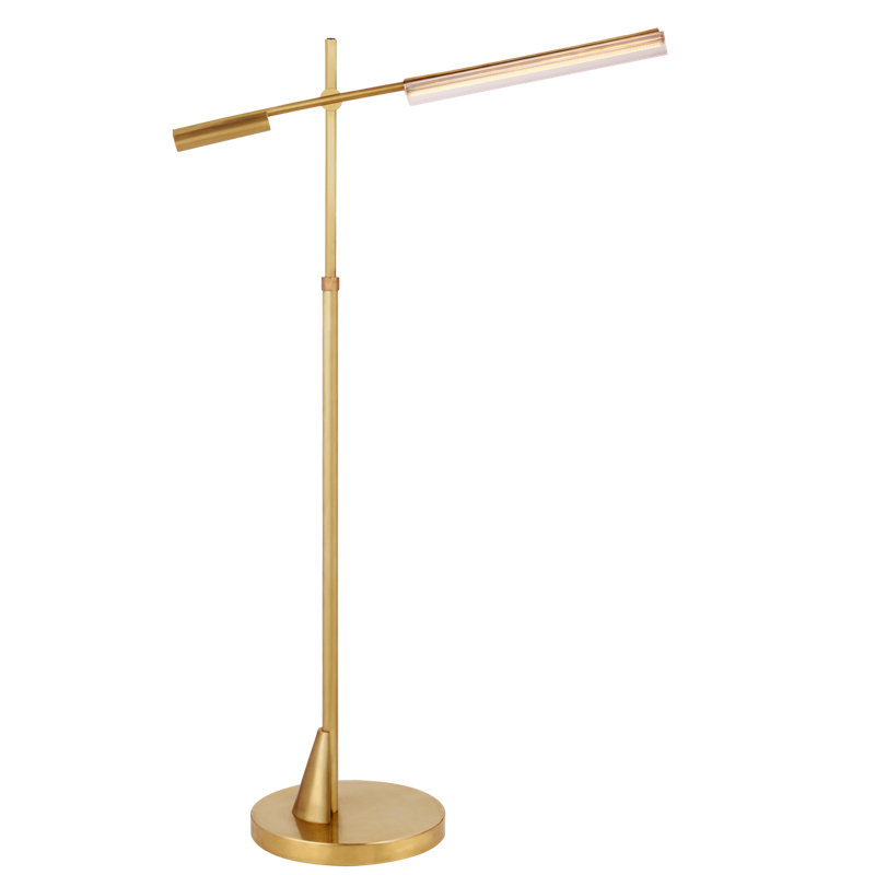 Daley LED Task Floor Lamp, Natural Brass