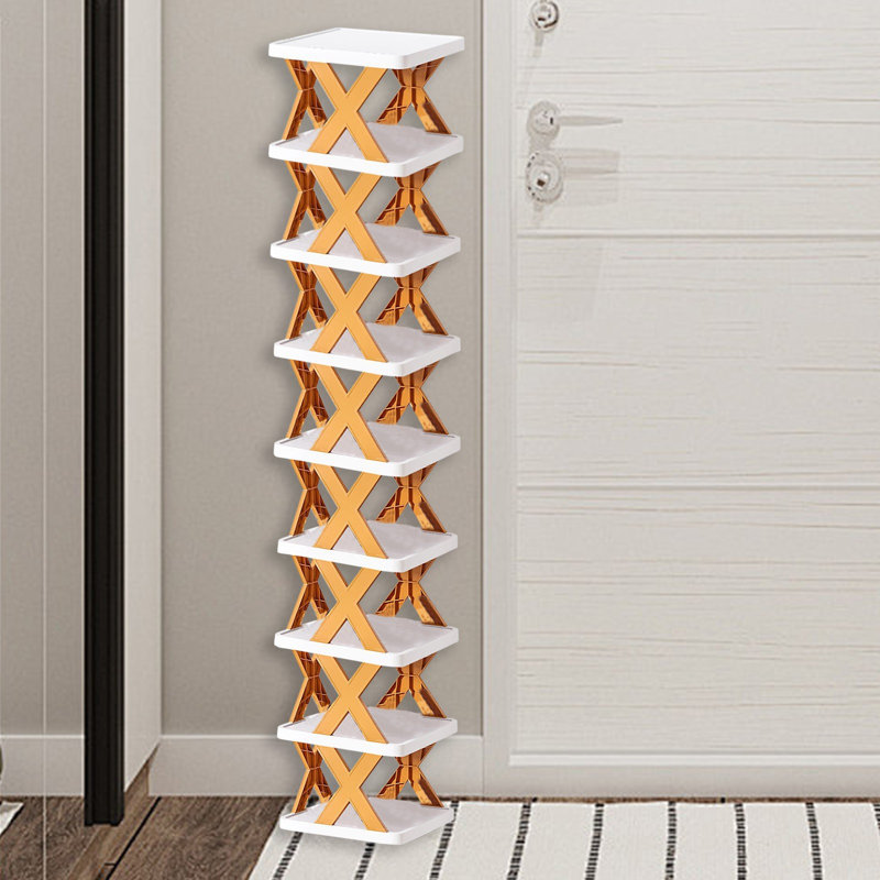 Petite tablette multi-couches en plastique, 51.2" H x 9.45" W x 10.2" D, Orange