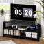 Corner TV Stand For 47 Inch Television,  TV Unit With 2 Open Shelves For Living Room, Bedroom, Rustic -795079701