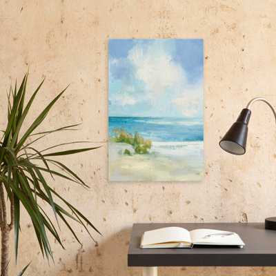 Wind And Waves II - Beaches Beachgrass Clouds Coastal Art