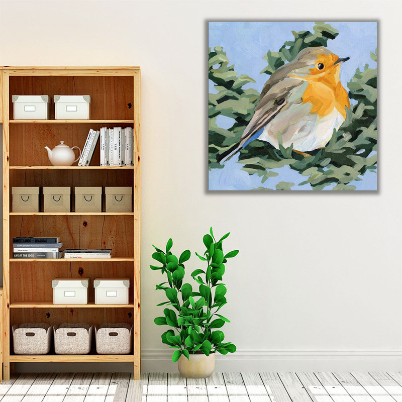 «Painterly Bird I», reproduction d'art sur toile, H 12 po x l 12 po