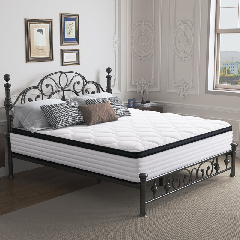 22cm  and 25cm No-Noise Pocket Sprung and Memory Foam Mattress Plush Feeling, Mattress in a Box, Small Double (4'), 25cm