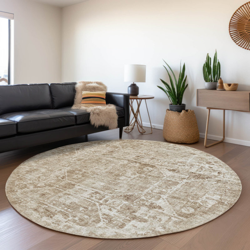 Premium Machine Washable Kelsa AMF41 Baja Rug, Round 8'