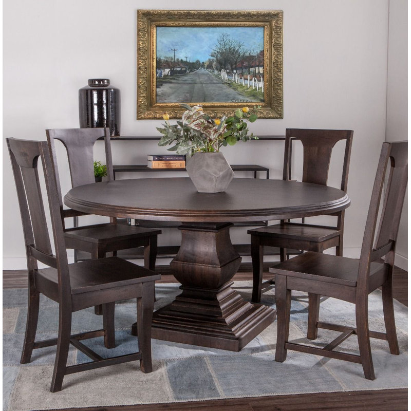 Nimes Round Solid Wood Dining Table, 60" L x 60" W