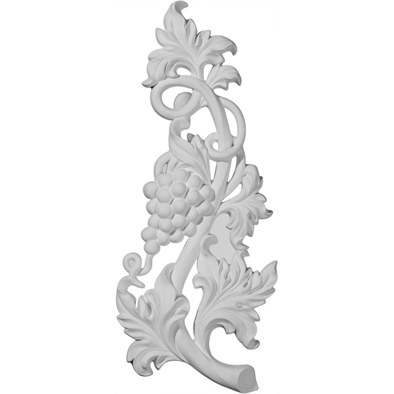 Grape And Leaf 20.12'' H x 8.25'' W x 1.62'' D Urethane Onlay Scroll