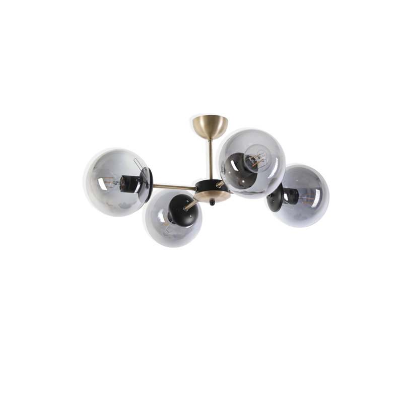 Plafonnier encastré 4 lumières, Cuivre fumé