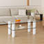 Table basse et table basse en verre trempé transparent à double couche Modern Minimalist