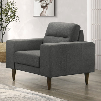 Loseff Pointer Fabric Upholstered Arm Chair, Gray