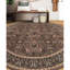 Tapis rond brun de haute qualité noué à la main